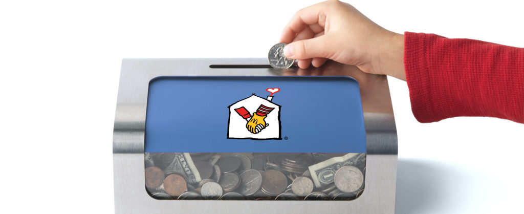 McDonald's Ronald McDonald House Charities donation box