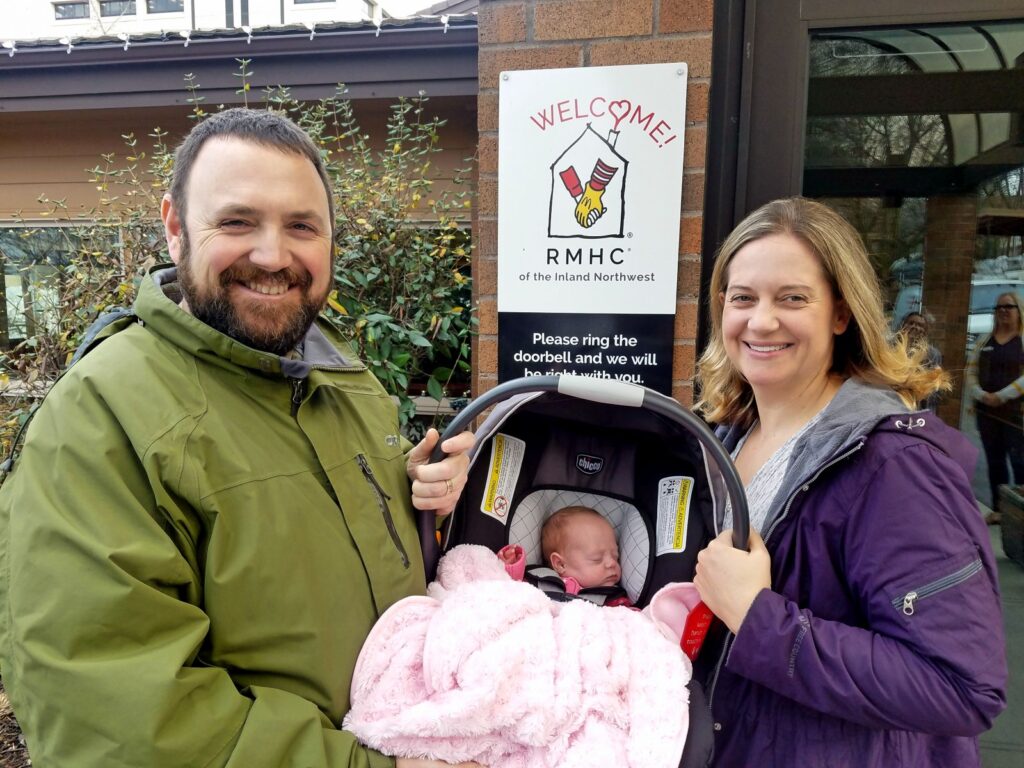 Family with newborn at Ronald McDonald House Charities