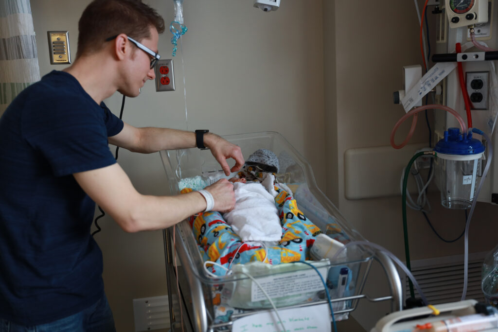 Father with NICU baby